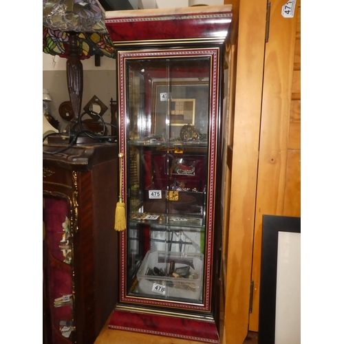 471 - An Oriental style table top display cabinet. 32.5 x 10.5 inch