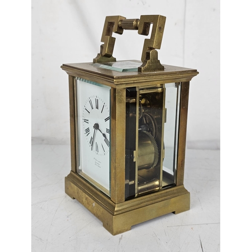 140 - A stunning antique French Carriage clock, dial reading R Stewart, Glasgow, Paris made with striking ... 