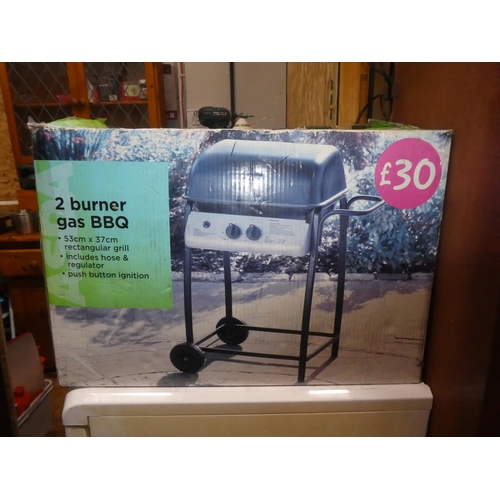 449 - A boxed 2 burner gas bbq.