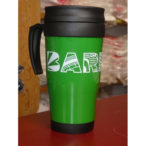 190 - Two 'Barry's green travel mugs.