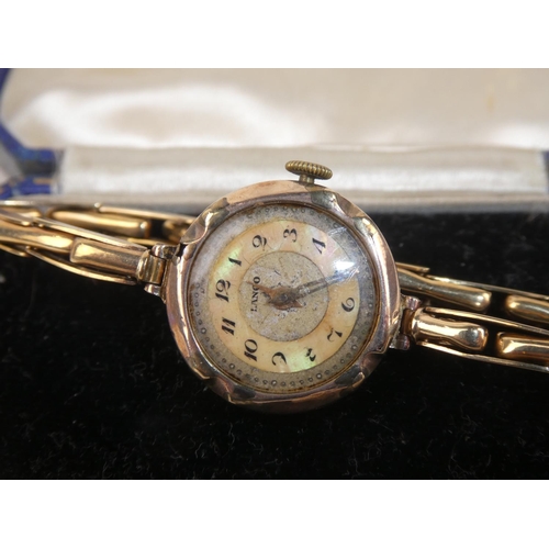 68 - An antique 9ct gold cased ladies Lanco cocktail watch.