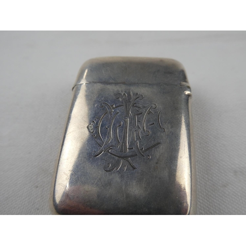 75 - A stunning antique/ Victorian sterling silver vesta case, with enamelled Royal Standard flag, believ... 