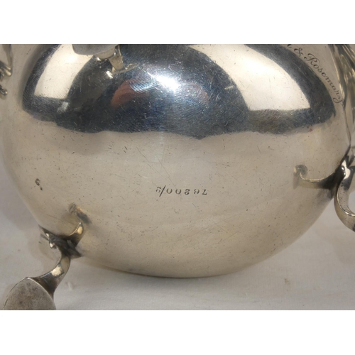 94 - A Sterling Silver sauceboat, engraved and dated 1897 - 1922, weight 207g.