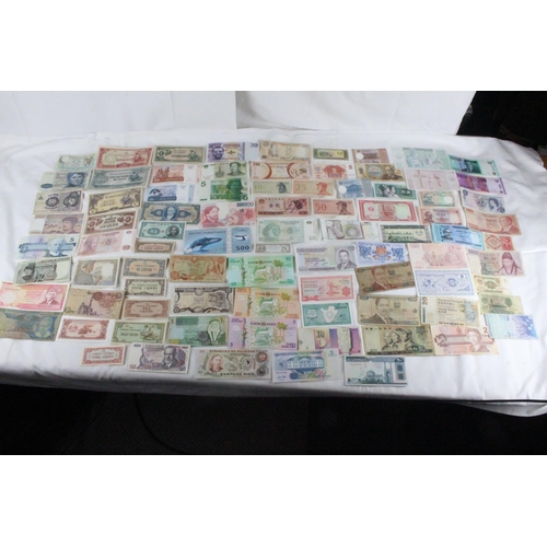 370 - A lot of assorted foreign bank notes to include Kenya, France, Belgium, Hong Kong, China, and lots m... 