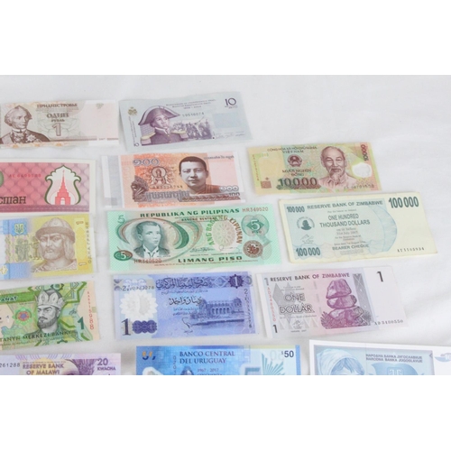 407 - A lot of assorted foreign bank notes from Vietnam, Zimbabwe, Slovenia, Libra, Haiti, Liban, Serbia, ... 