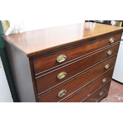 16 - A stunning antique/ Georgian secretary chest of drawers, with decorative brass fittings. 49 x 44 inc... 