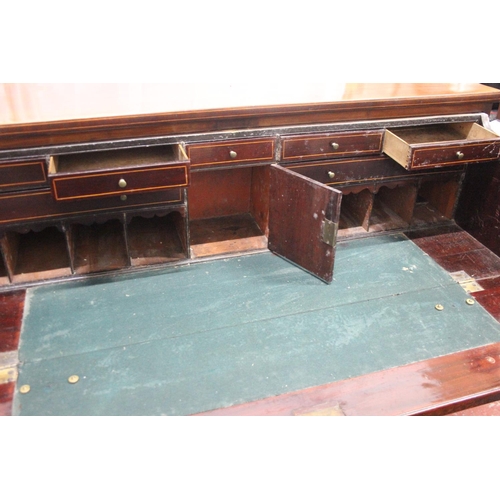 16 - A stunning antique/ Georgian secretary chest of drawers, with decorative brass fittings. 49 x 44 inc... 