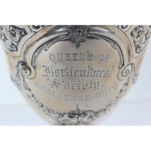 77 - A stunning Sterling Silver presentation cup - Queen's Co Horticultural Society Challenge Cup, dated ... 