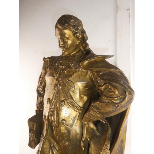 108 - A stunning antique bronzed statue of a gent, carry case reading 'Callot', believed to have originall... 