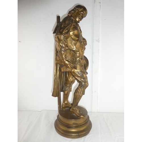 108 - A stunning antique bronzed statue of a gent, carry case reading 'Callot', believed to have originall... 