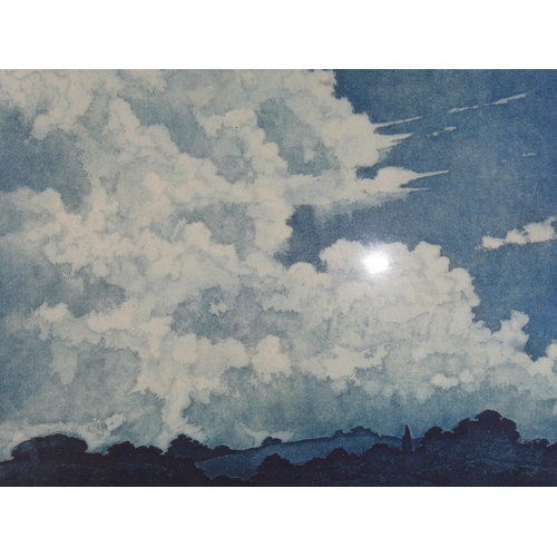 122 - A large limited edition linocut print 'Dreaming of Western Skies' 32/35 signed Laurie Rudling, measu... 