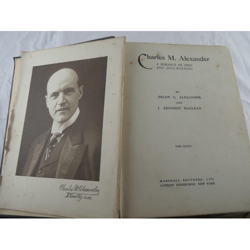 131 - An antique book 'Charles M Alexander - A Romance of Song and Soul Winning', and more.