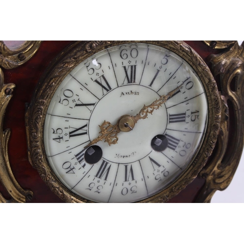 177 - A stunning antique French clock set with porcelain dial.