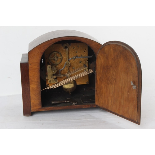 222 - An art deco style Westminster chime mantle clock.