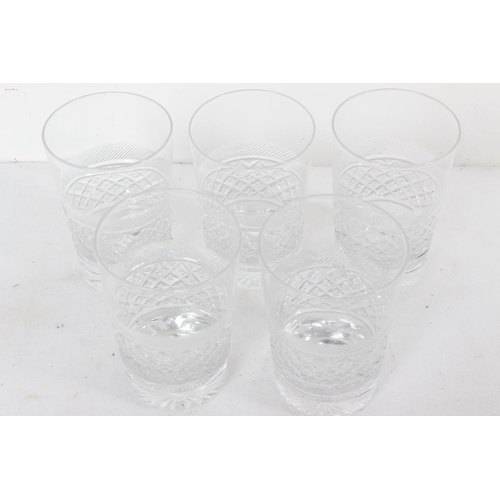 269 - A set of five Wells crystal glasses.