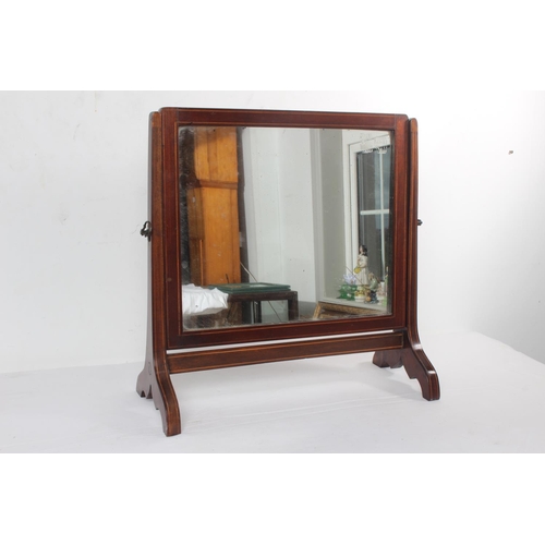 304 - An antique inlaid Loo mirror.