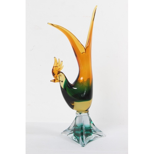 309 - A vintage glass Rooster/ vase.