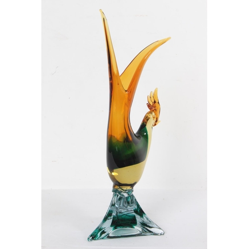 309 - A vintage glass Rooster/ vase.