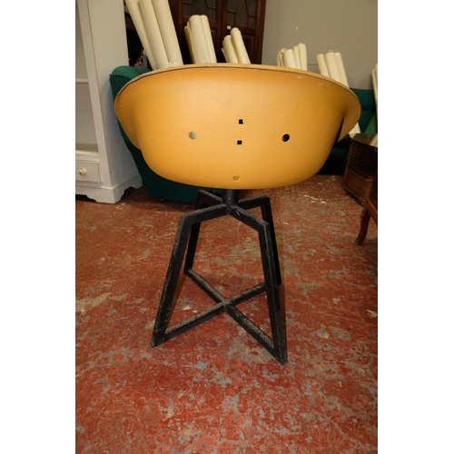 332 - A modern metal 'Tractor Seat' swivel top stool.