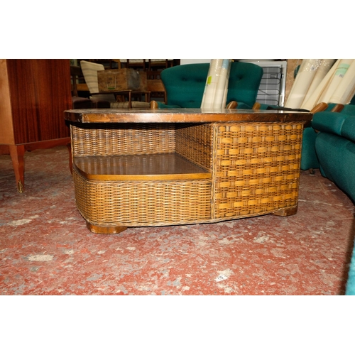 353 - An unusual Japanese wicker coffee table.