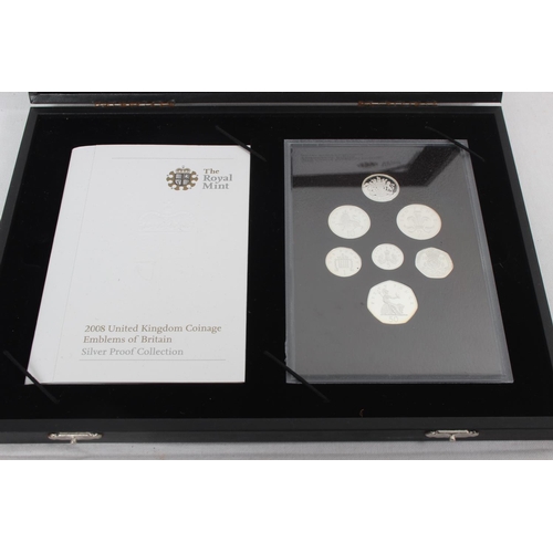 389 - A 2008 Royal Mint 'Emblems of Britain' Silver Proof Collection in presentation case.