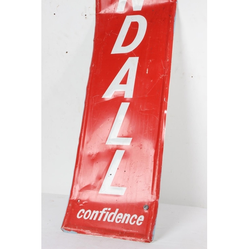 392 - A large metal 'Protect your investment with Kendall Confidence' sign, measuring 30x182cm.