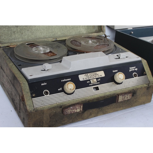 395 - A vintage record player & reel to reel tape player. (both untested)