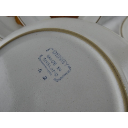 440 - A large collection of Denby Potpourri Honey dinner ware.