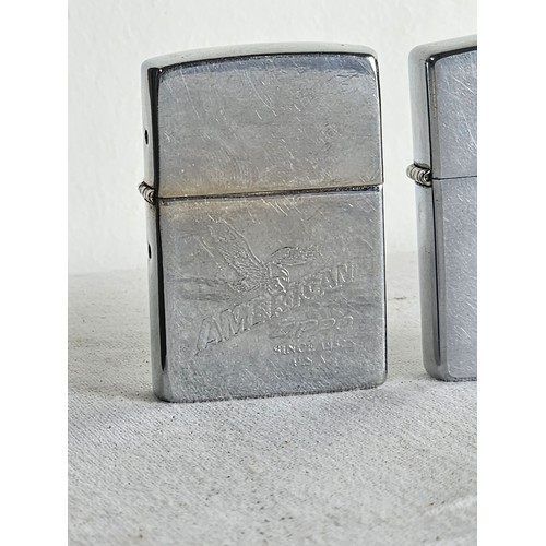 65 - A collection of 3 Zippo lighters, to include 1 in original box.