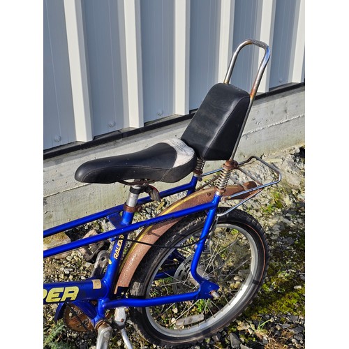 331 - A retro blue Raleigh Chopper Mk 3, in need of some light restoration.