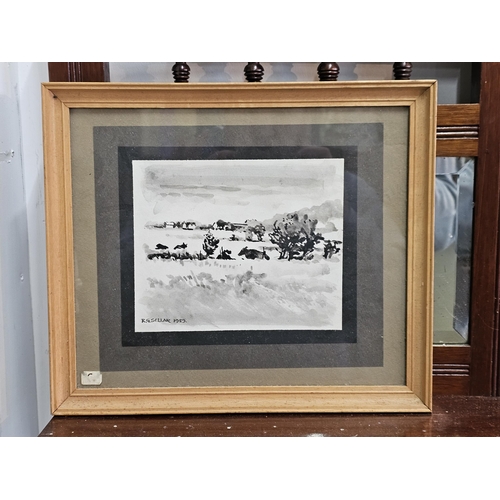 408 - An original ink painting by local artist, R G Sellar, dated 1989.