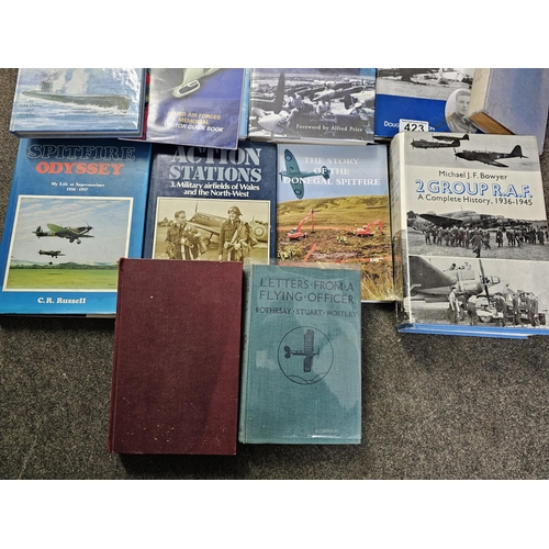 423 - A collection of various books of Aviation interest, to include RAF, Spitfire & more.