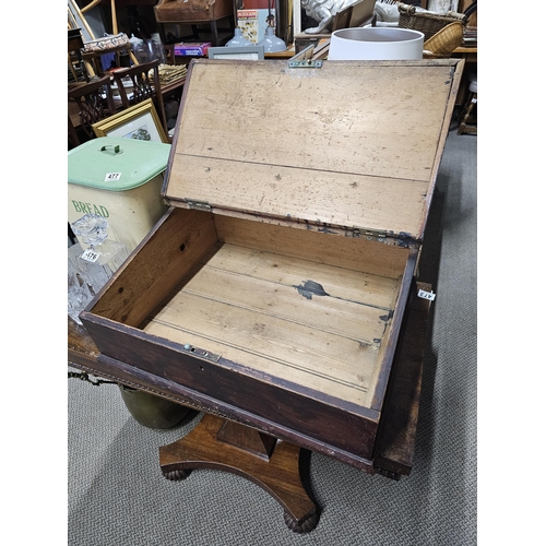 474 - An antique pine lectern/ writing slope.