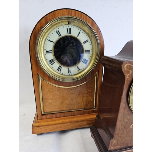 486 - An antique maple cased mantle clock and another for restoration.