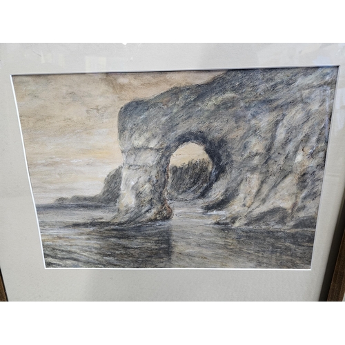 487 - A stunning pair of original pastel drawings, showing scenes of Portrush. (1 frame in need of new gla... 