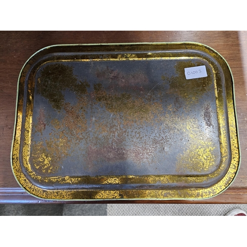 496 - A vintage 1950s Lilan Brandy tin tray