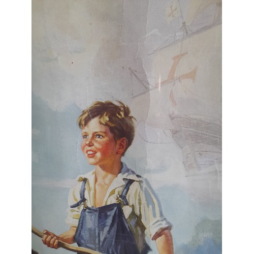 328 - A vintage framed poster 'Captain Courageous' by Henry Hintermeister, measuring 40cm x 52cm.