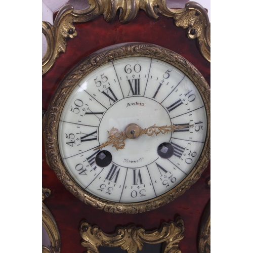 173 - A stunning antique French clock set with porcelain dial. 42cm (clock)