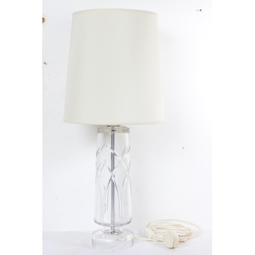 178 - A stunning Galway crystal table lamp and shade, measuring 28