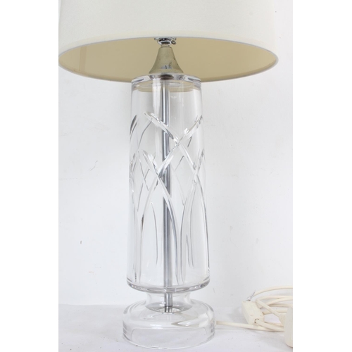 178 - A stunning Galway crystal table lamp and shade, measuring 28