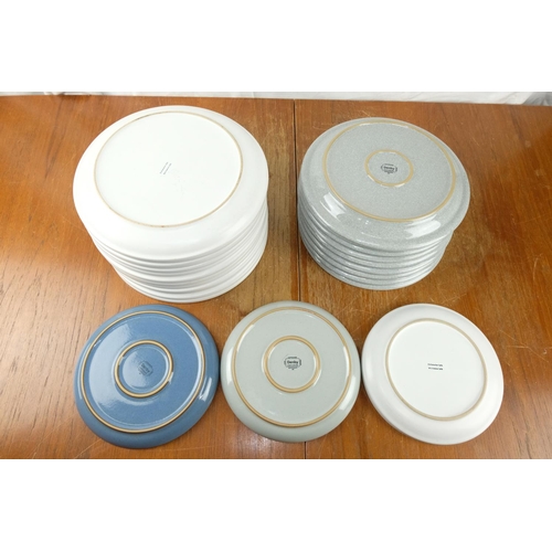 116 - Nine Denby Elements light grey dinner plates and more.