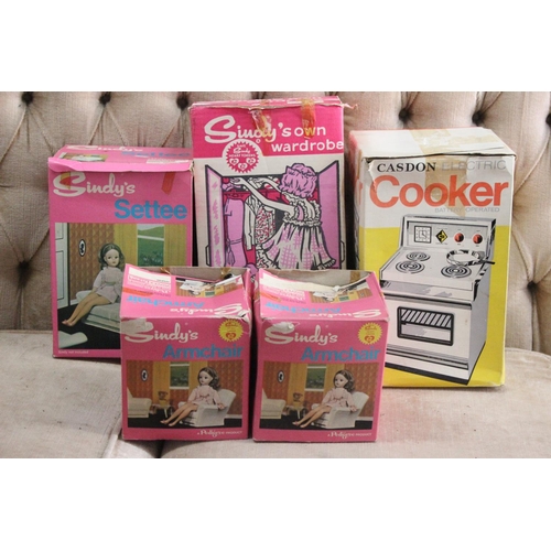 526 - A collection of Sindy toys and a Casdon electric children's cooker.