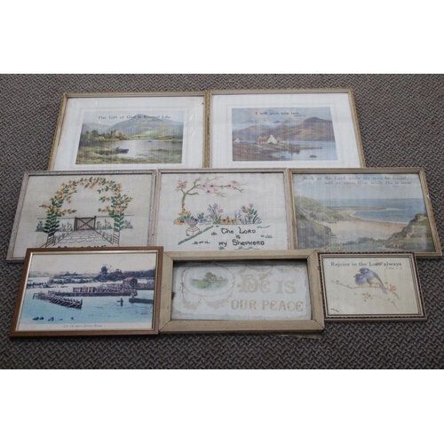 528 - An assortment of vintage framed religious prints.