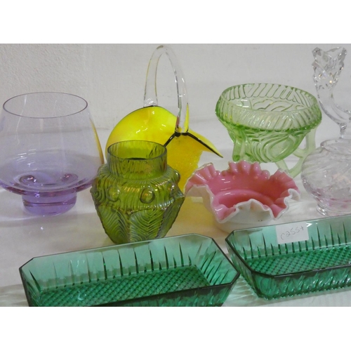 64 - A collection of antique and vintage glass ware.