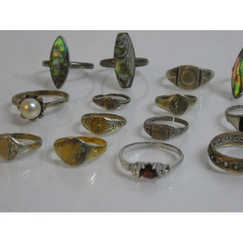 170 - A mixed lot of Sterling Silver and Gold on Silver dress rings.