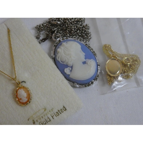 194 - A job lot of 14ct gold plated necklace and pendants and more.