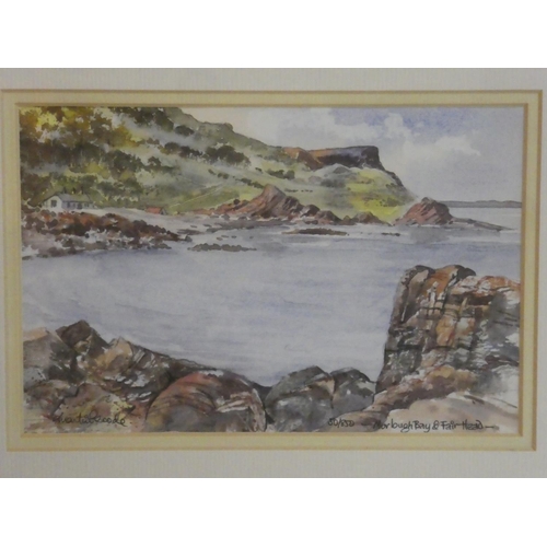 287 - Two framed prints by Irish Martin Goode 'Mussendun Temple' and 'Murlough Bay & Fairhead'.