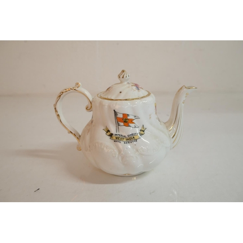 300 - A rare antique Goss 'Arms of Jamaica/ Imperial Direct West India Mail Service' teapot.