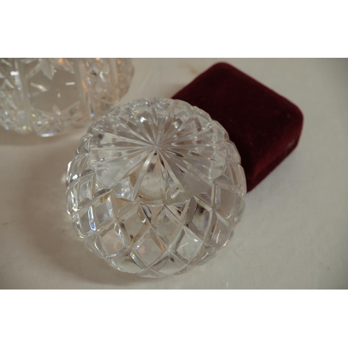 305 - A Tyrone crystal candleholder and a crystal paperweight.