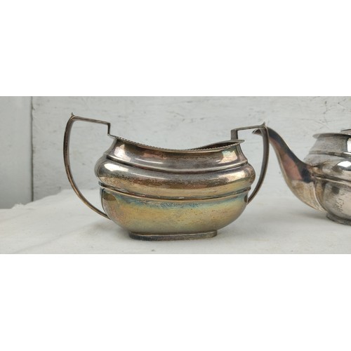 219 - A stunning antique Sterling Silver tea service, comprising teapot, milk jug & sugar bowl, fully hall... 